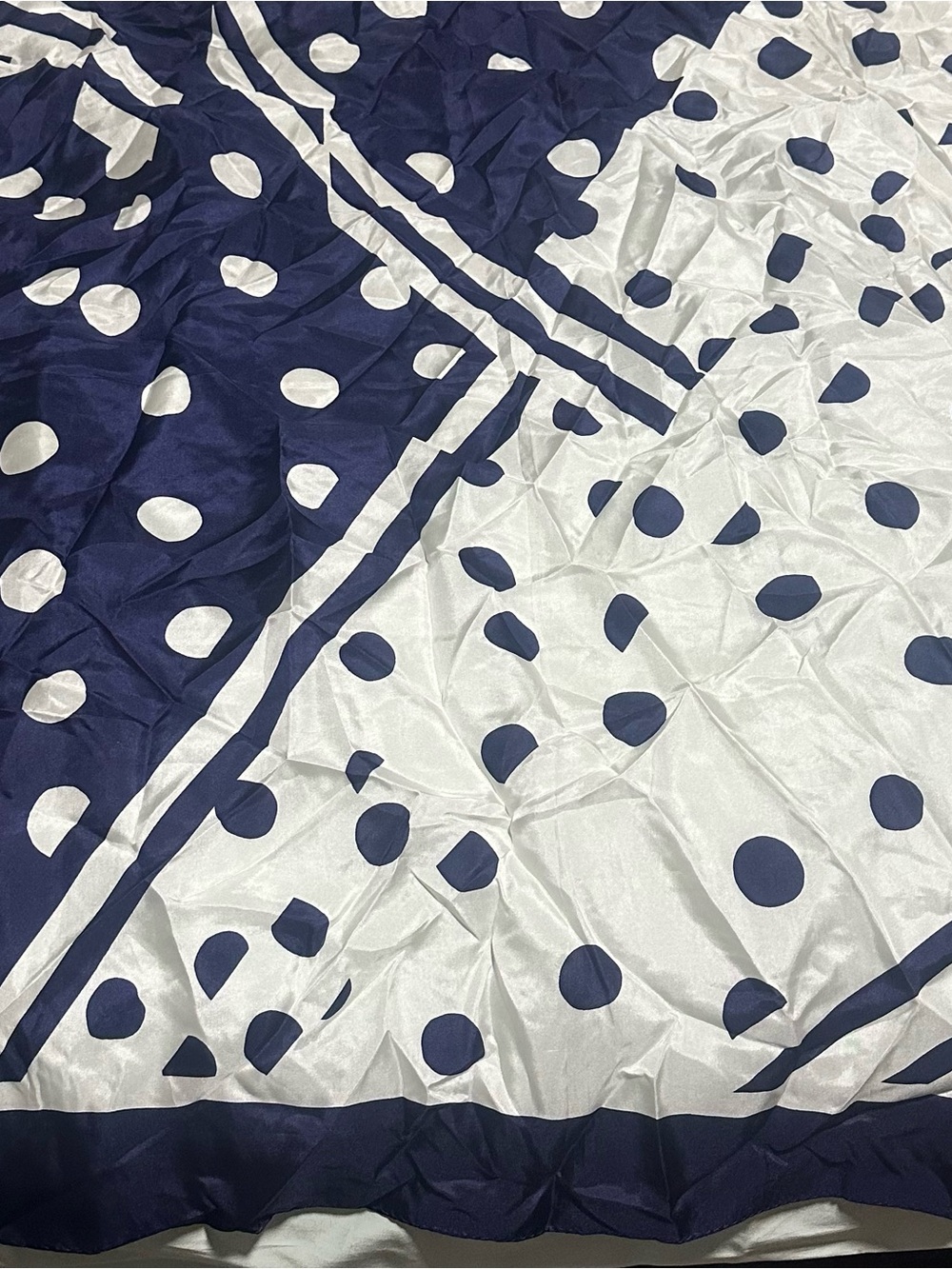 Dior Vintage Navy and White Polka Dot Comforter